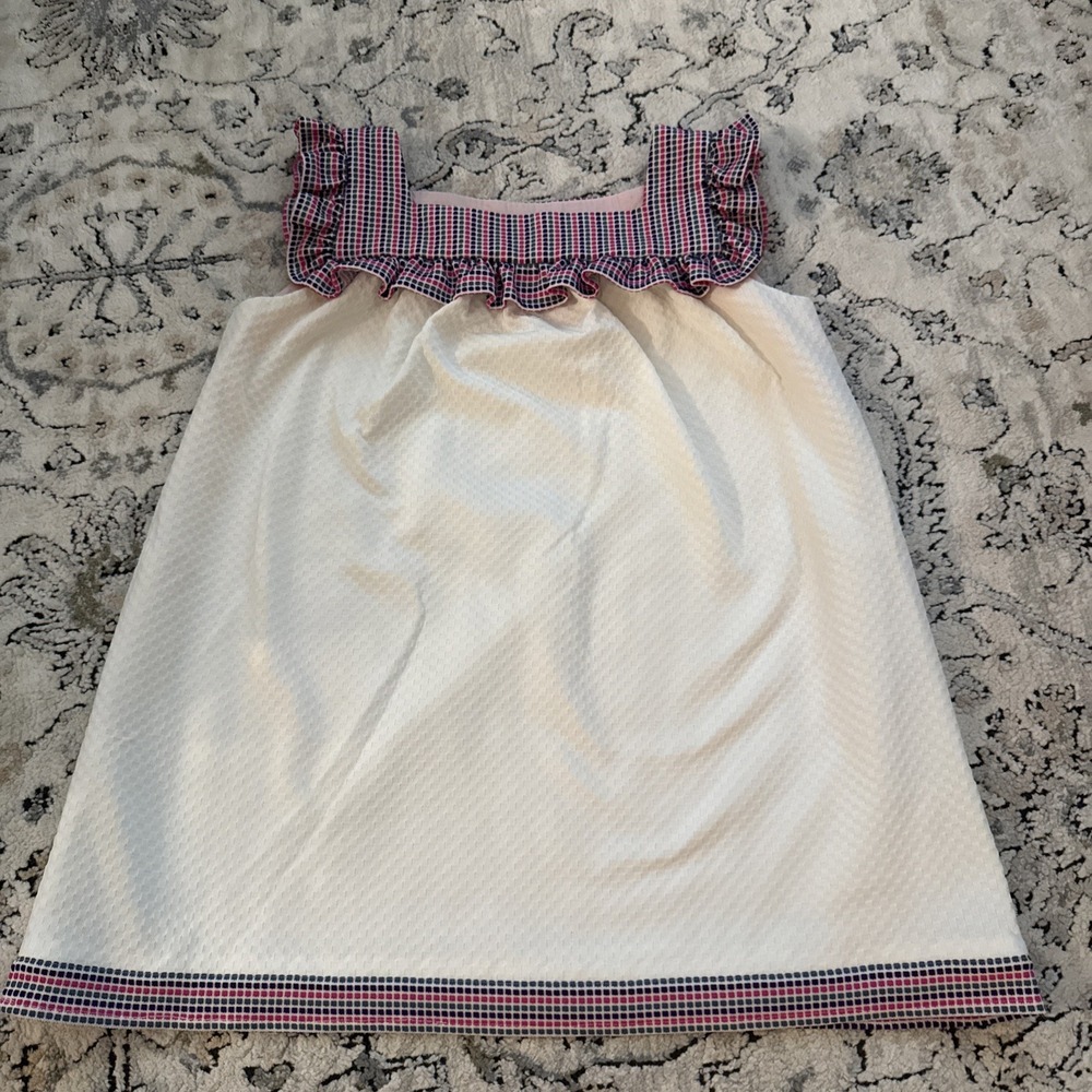 VTG 1970s Mod Shift Mini Dress S/M Bright Pink & White Handmade